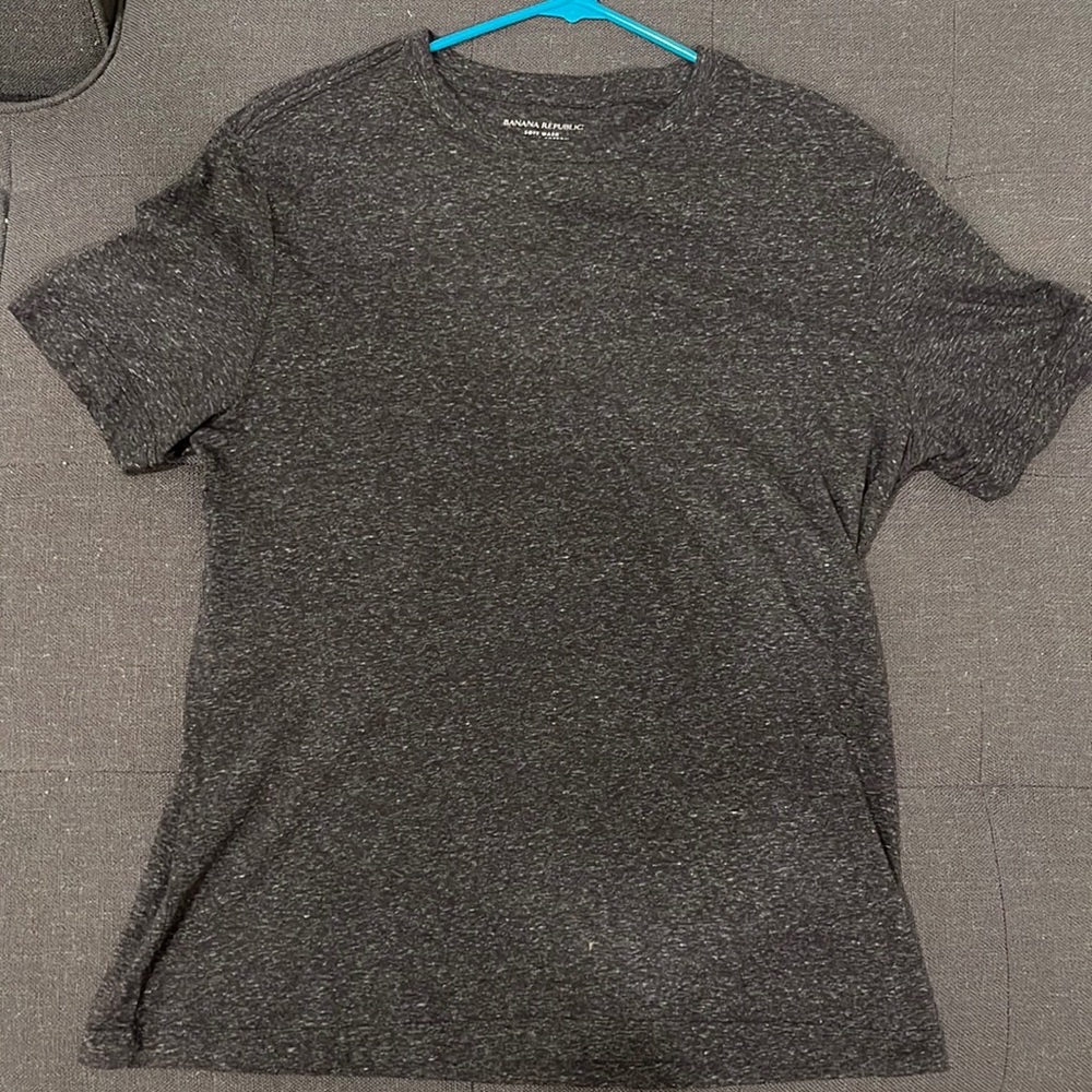 Soft Banana Republic Black/Dark Gray Heather T-Shirt